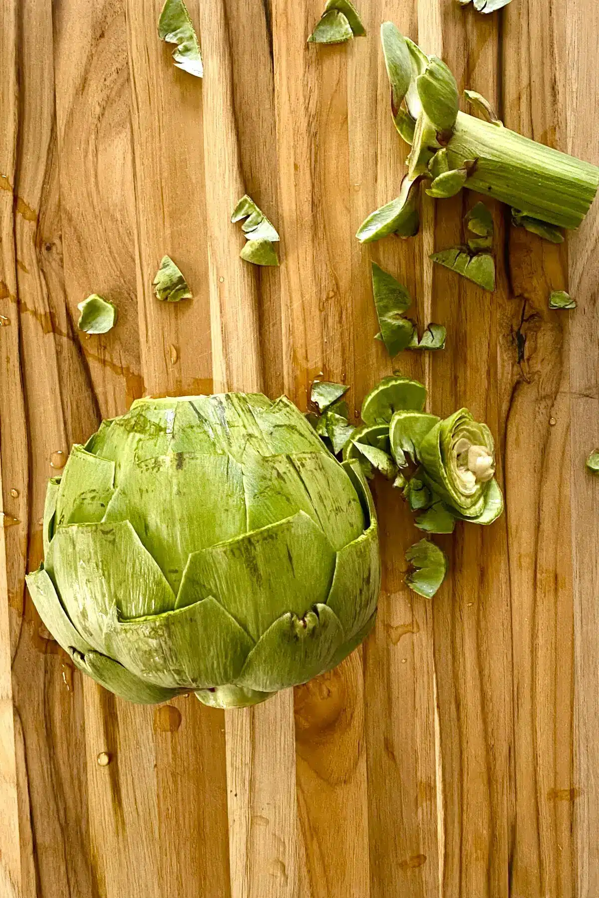 a trimmed artichoke.