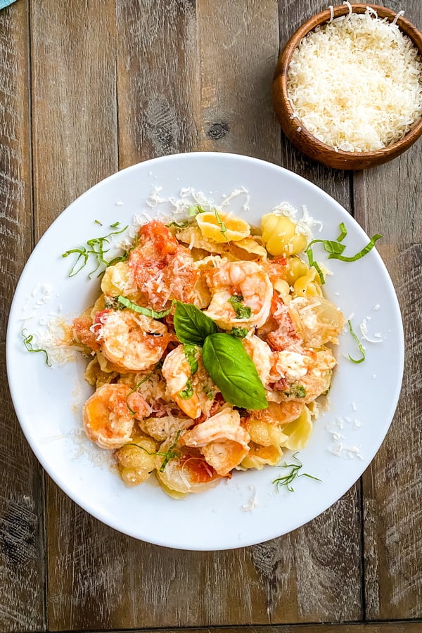 Shrimp with Goat Cheese and Roasted Tomato Sauce