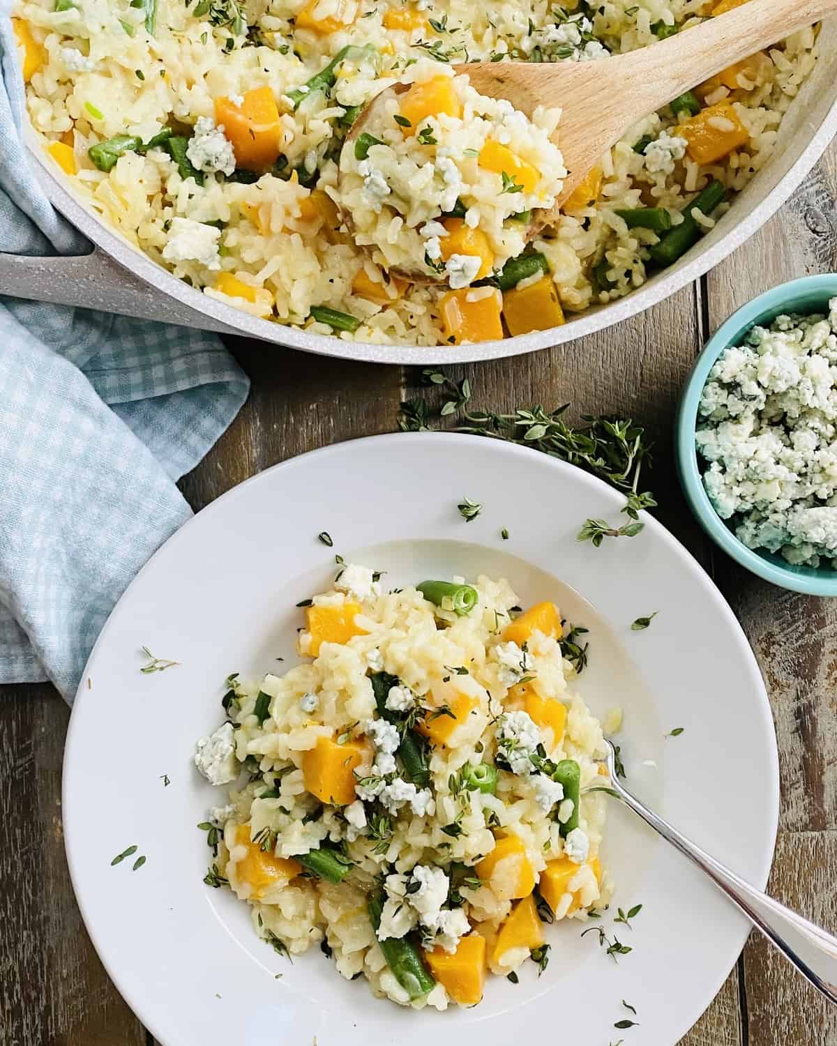 easy risotto recipe with blue cheese