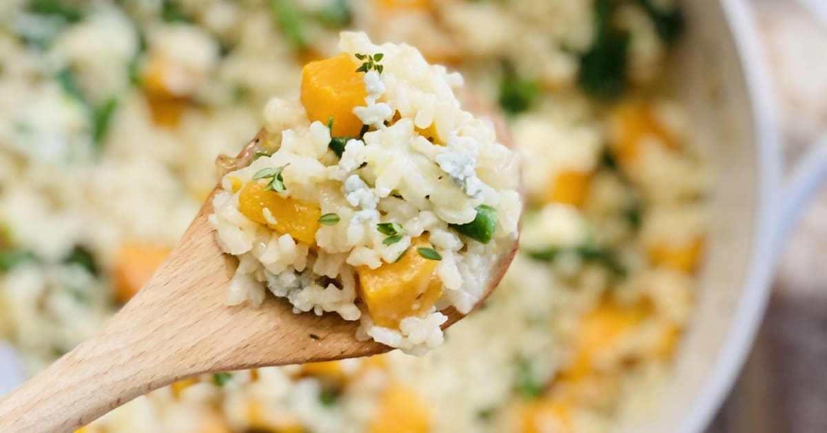 easy risotto recipe with butternut squash and green beans