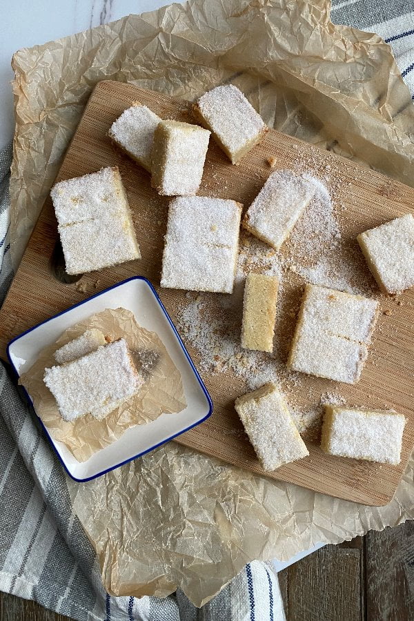 cut pieces of a buttery sweet baked treat