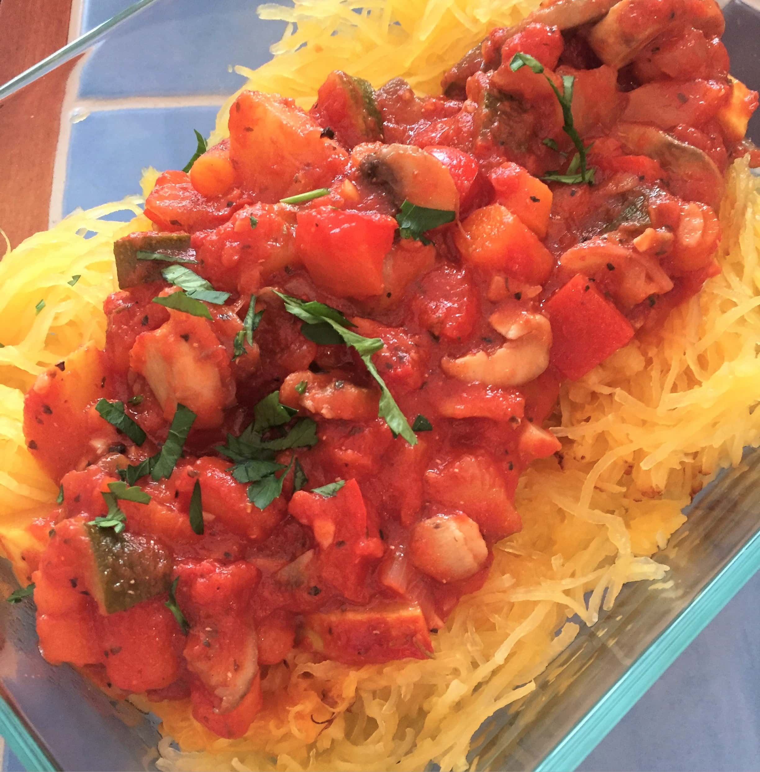 Vegetable Bolognese with Roasted Italian Spaghetti Squash