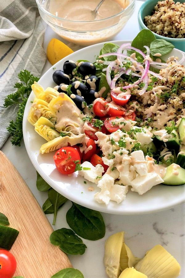 Mediterranean vegetables and feta