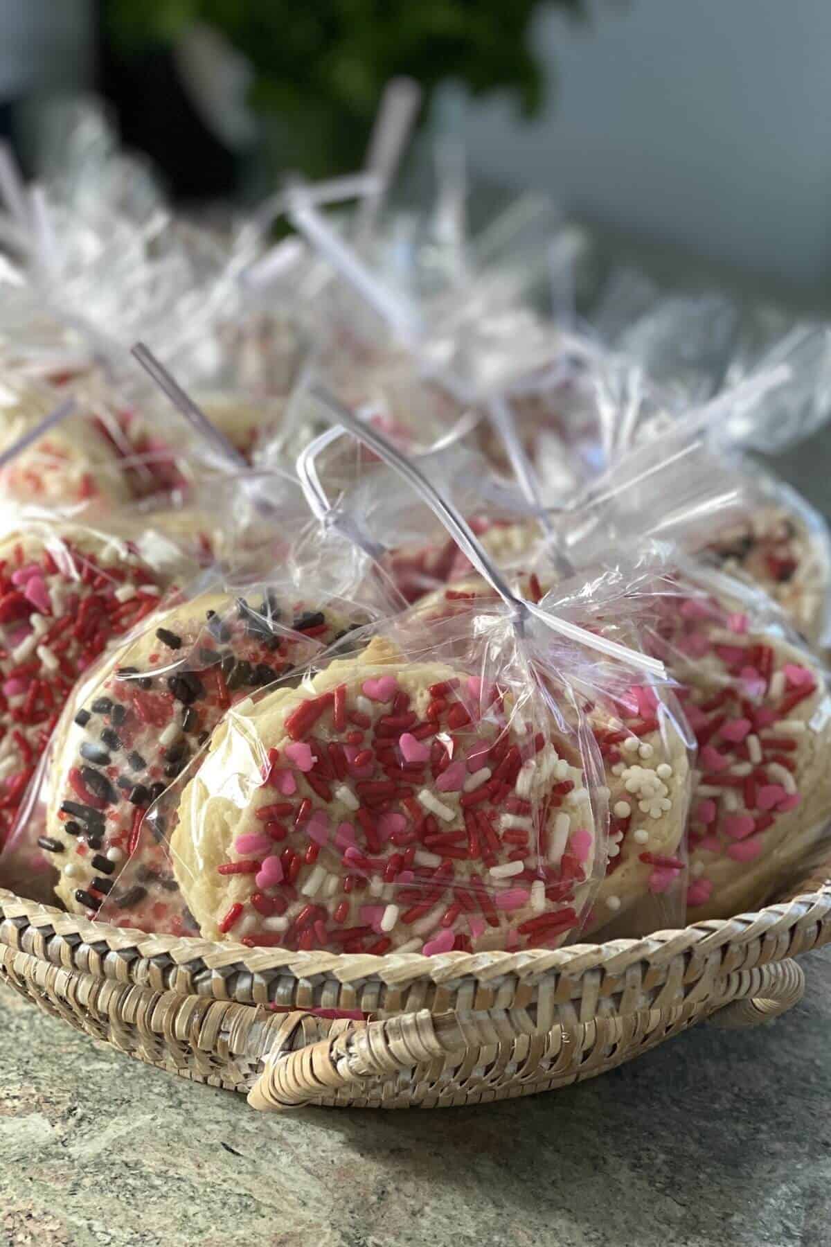 individually packed cookies to ship in the mail.
