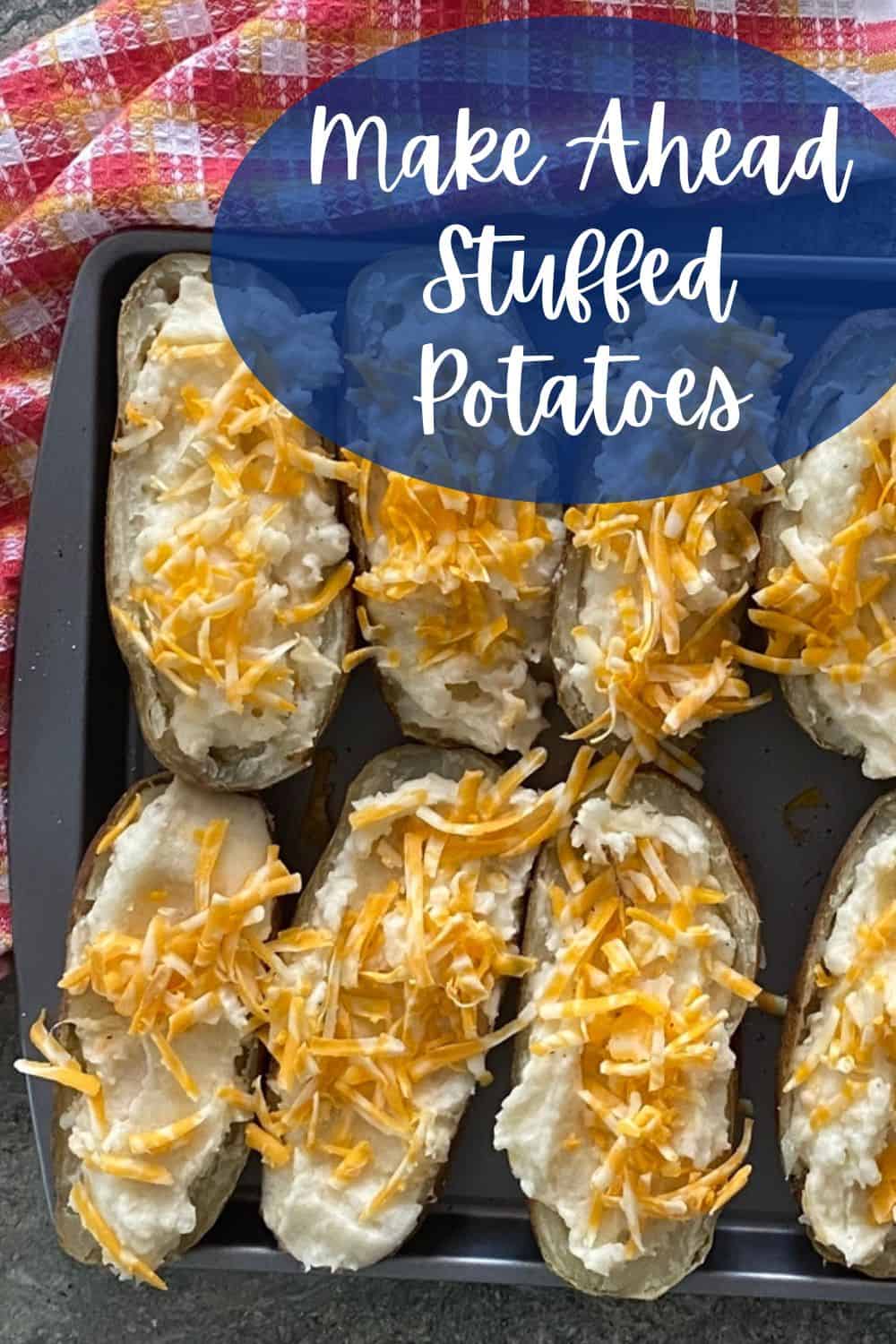 unbaked pan of cheese stuffed potatoes