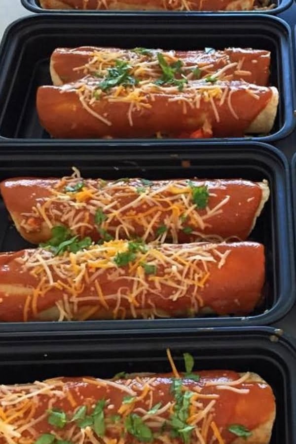 beef enchiladas packaged for personal chef clients