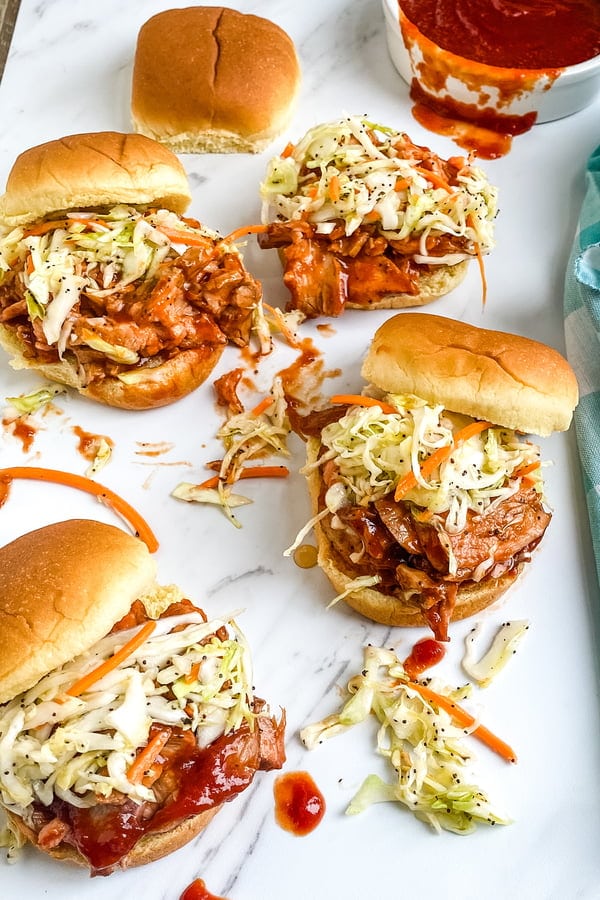 Barbecue Pork Tenderloin Sliders with Tangy Cole Slaw