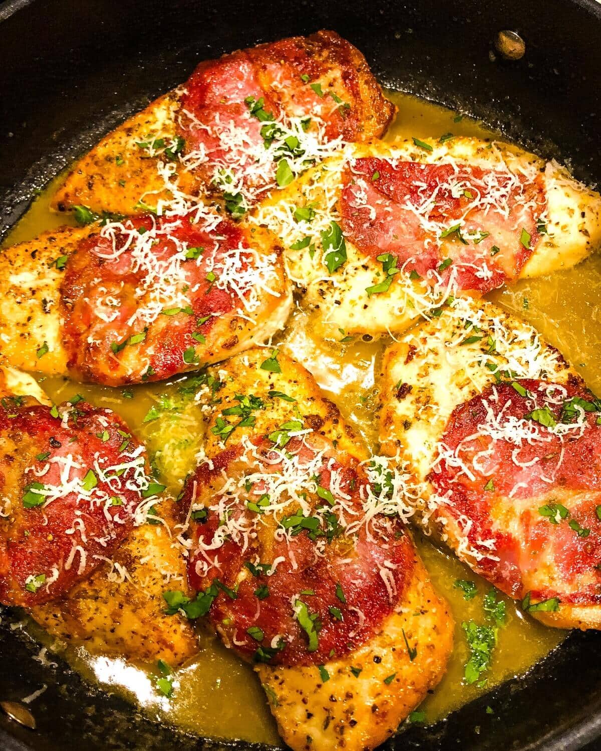 Capicola Chicken in White Wine Sauce