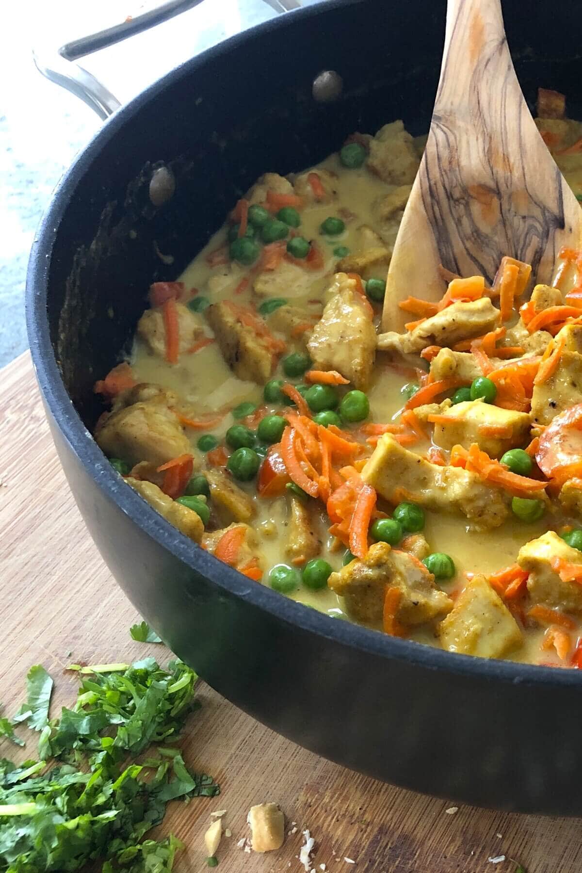 chicken dish with Thai ingredients.