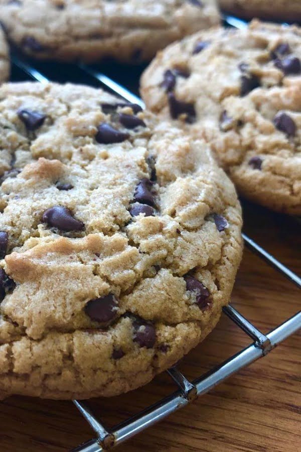 Almond Butter Chocolate Chip Cookies {Crispy & Chewy}