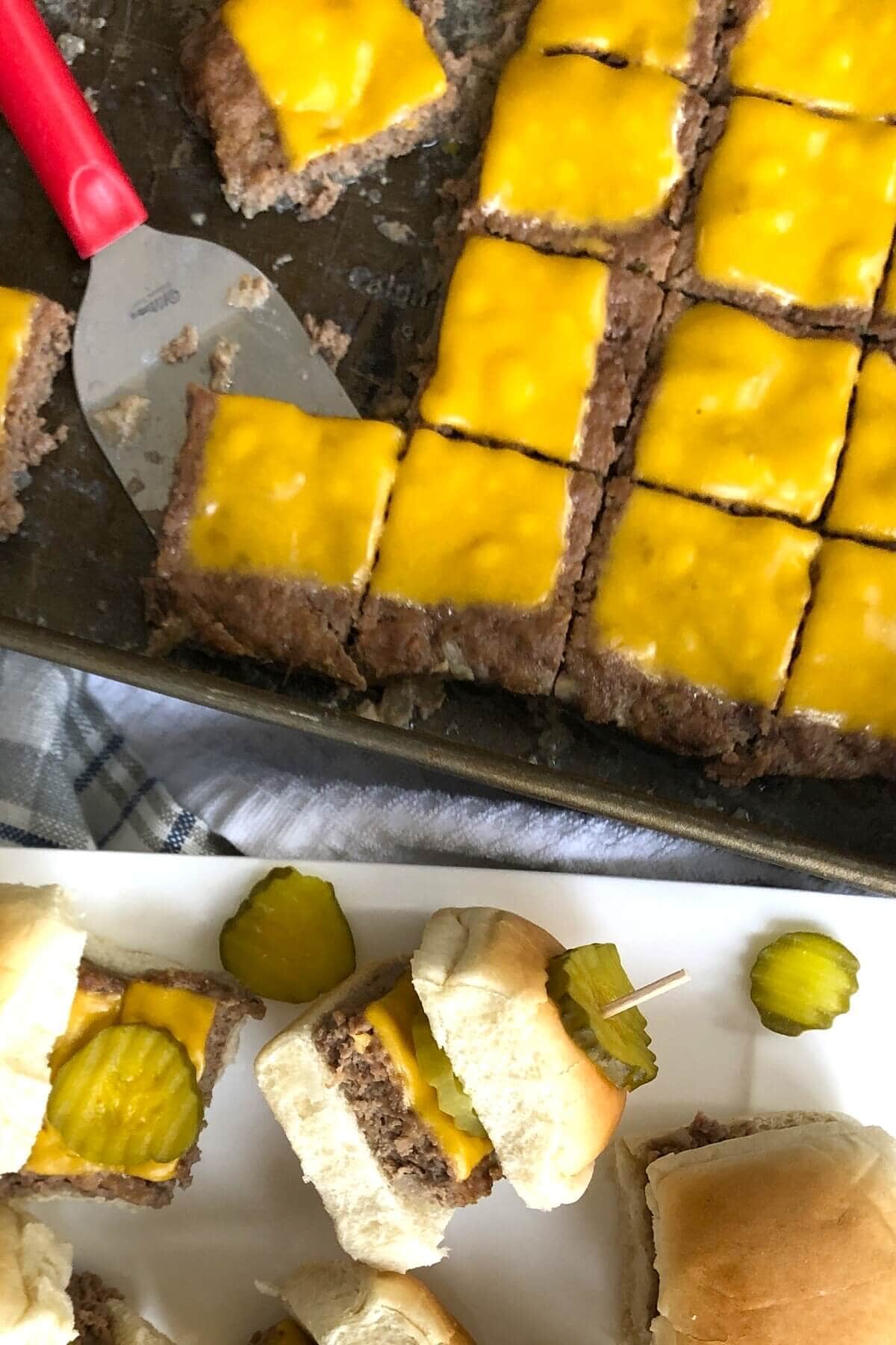 sliders with and without buns.