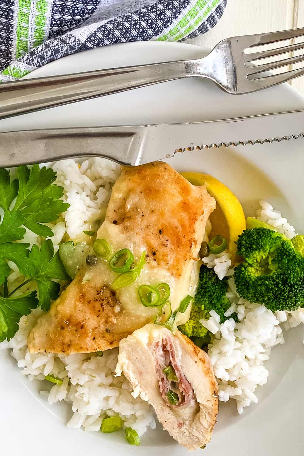Prosciutto and Provolone Stuffed Chicken with Lemon Wine Sauce