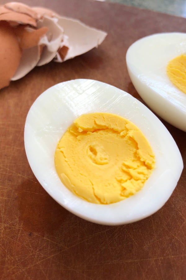 perfectly cooked eggs for egg salad