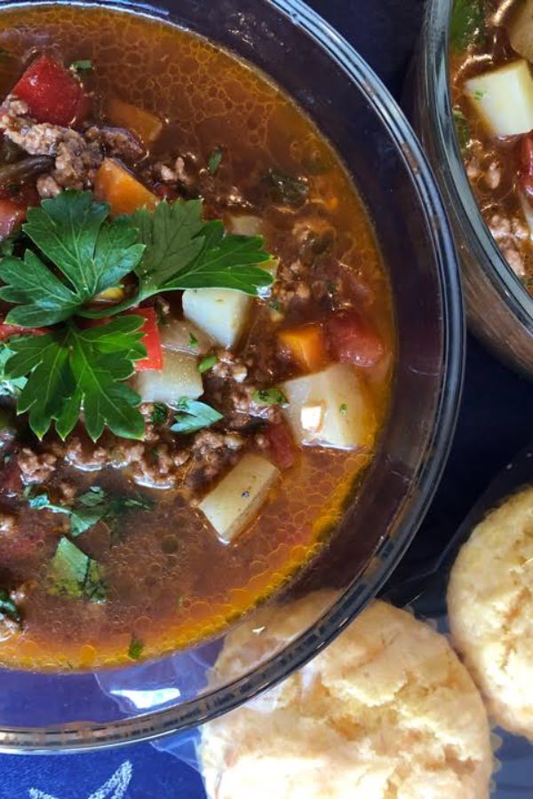 Hamburger and Potato Soup {Hearty}