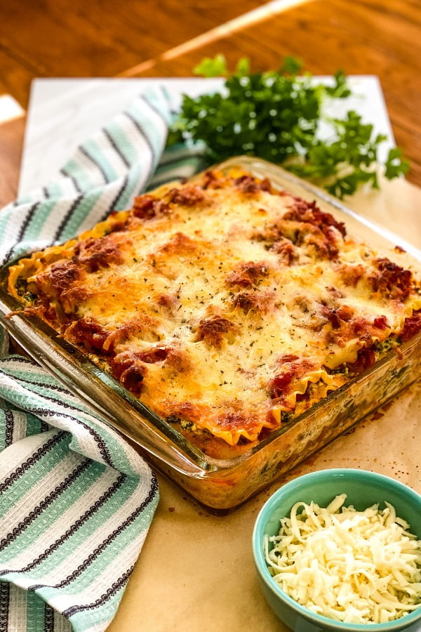a baked lasagna