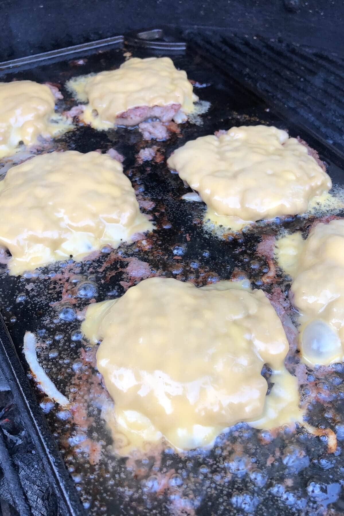 cheese on smash burgers.