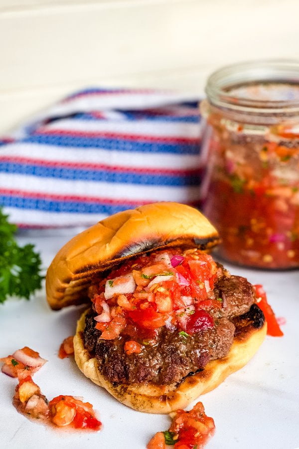 Burgers with Fresh Tomato Relish