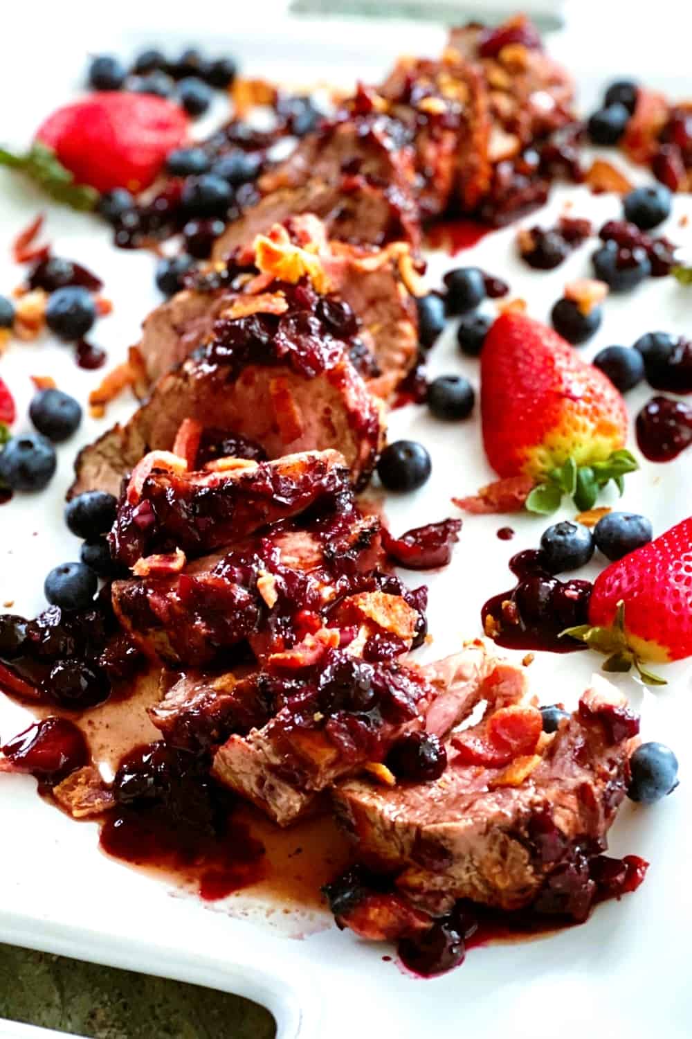 Grilled Pork Tenderloin with Berry Bacon Sauce