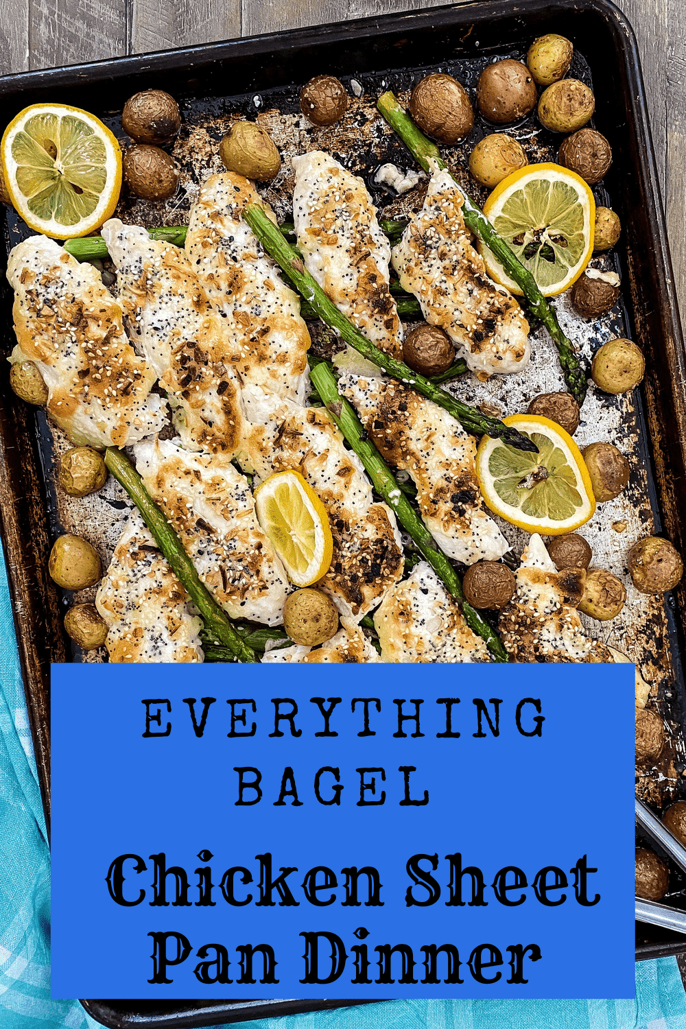 chicken sheet pan dinner with everything bagel seasoning