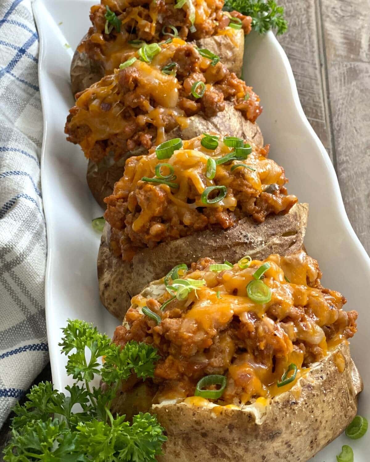 4 stuffed potatoes.