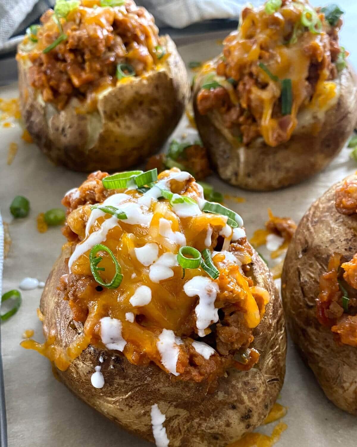 Turkey Sloppy Joe Baked Potatoes