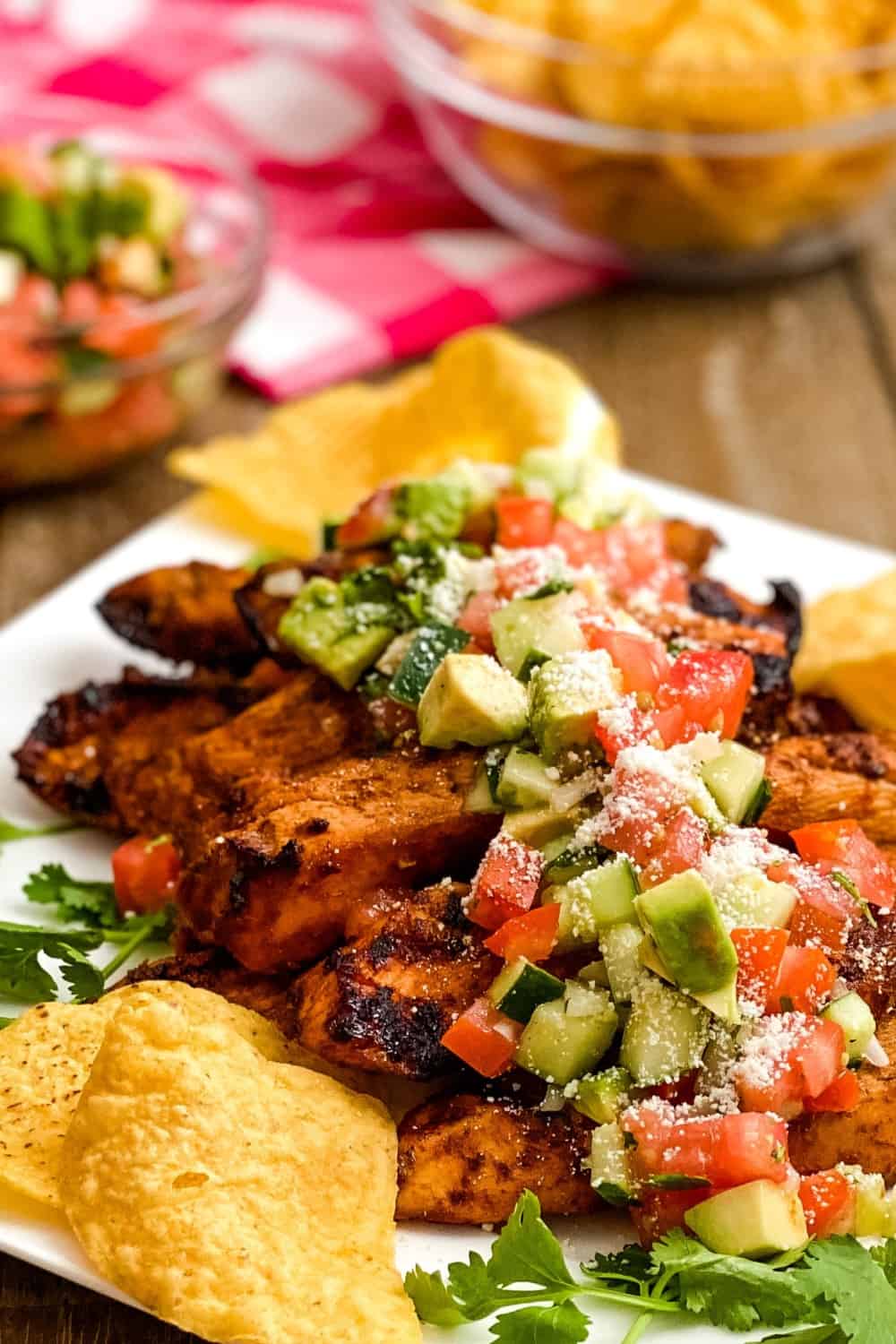 Lime Chili Chicken with Avocado Tomato Salsa