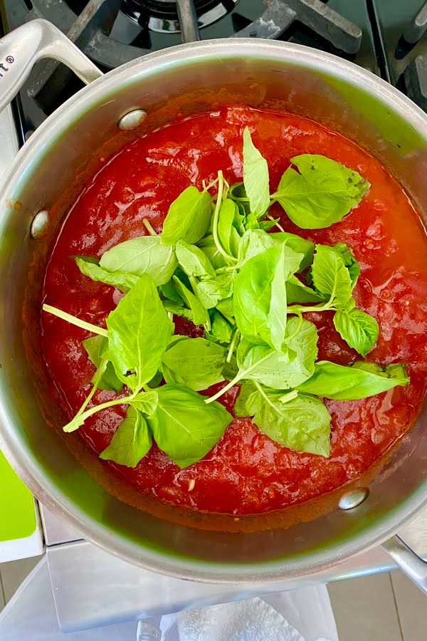 lots of fresh basil for marinara sauce