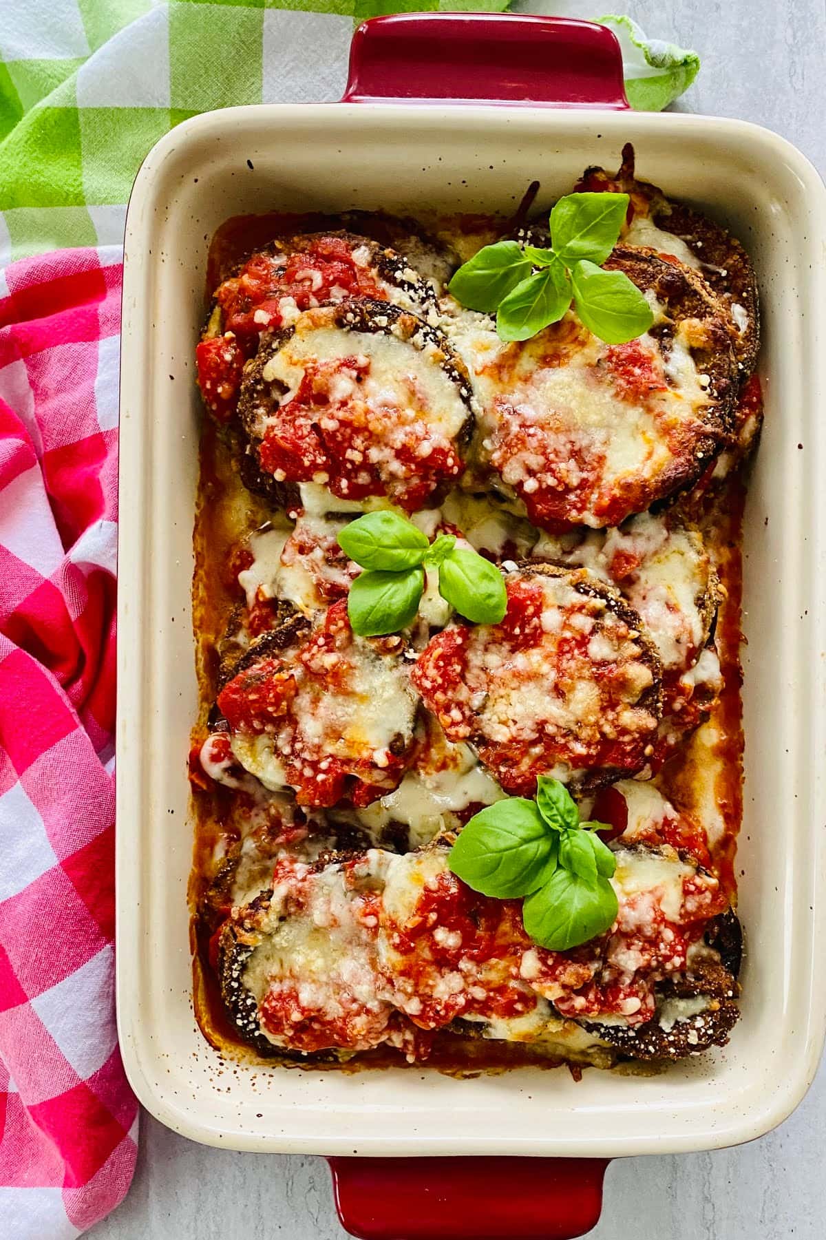 a whole baked eggplant Parmesan