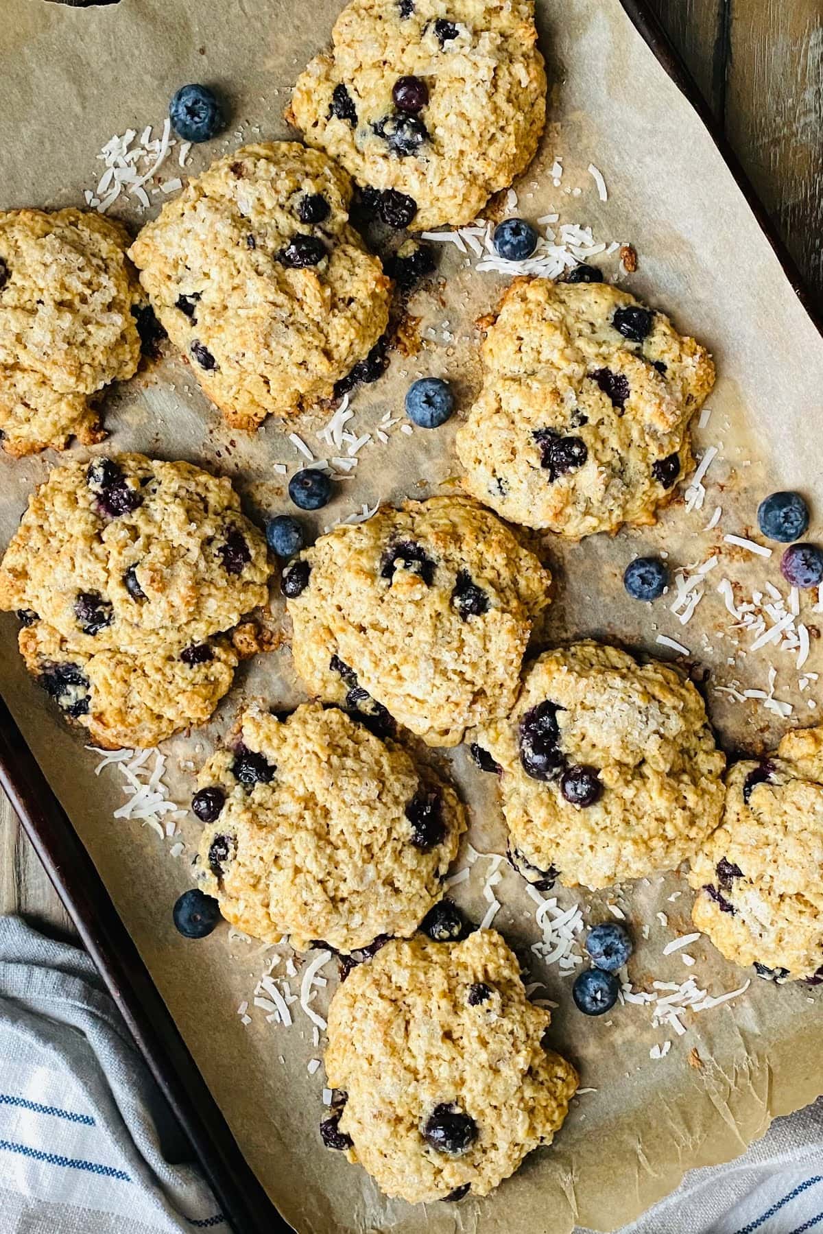 Baked blueberry scones.