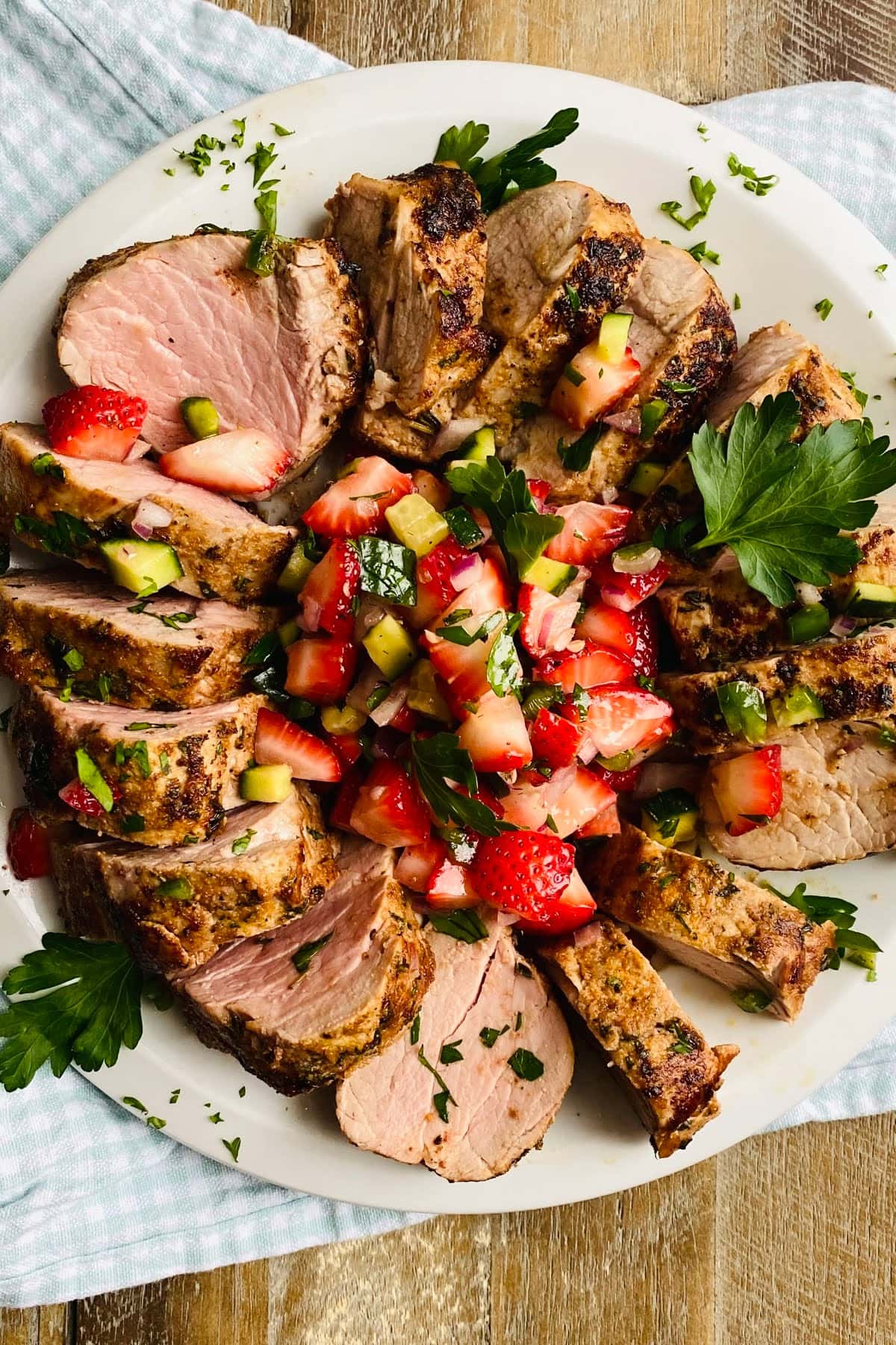 Roasted Pork Tenderloin with Strawberry Jalapeno Salsa