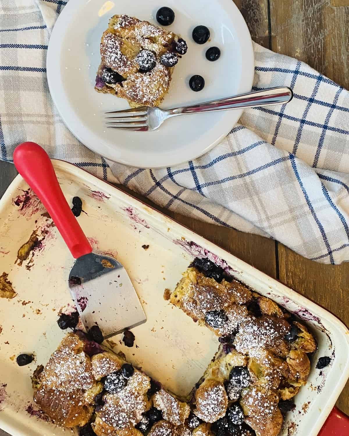 breakfast with a few pieces cut out and served with maple syrup