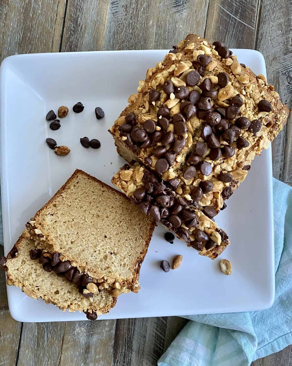 Peanut Butter Bread with Chocolate Chips and Peanuts
