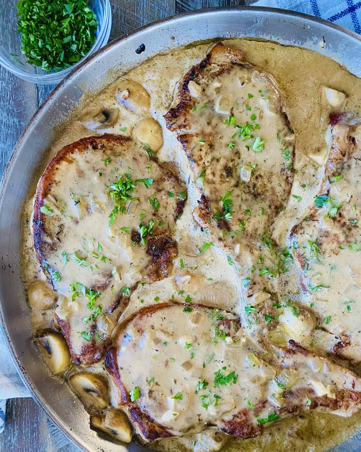 Smothered Pork Chops with Mushroom Gravy