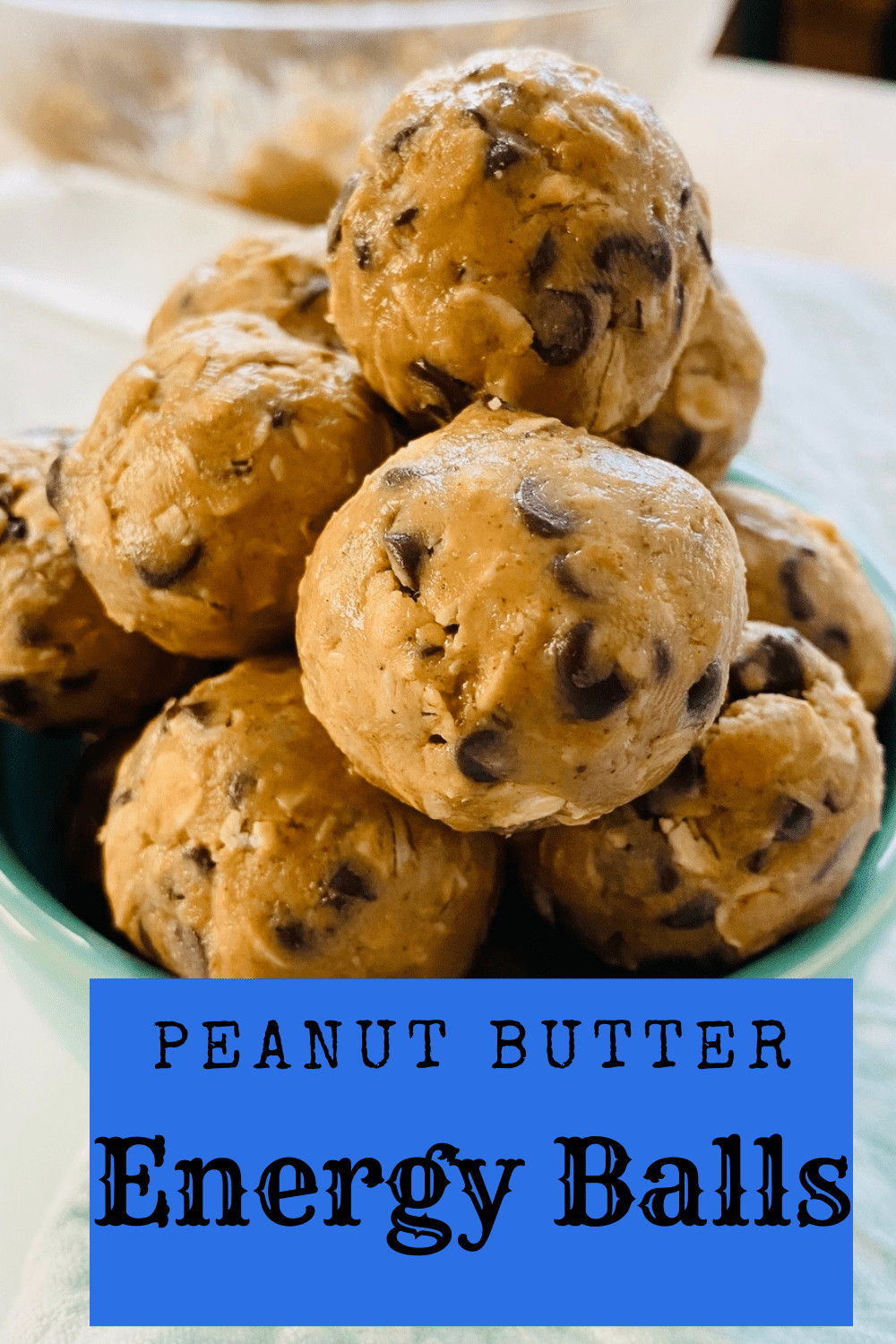 bowl filled with peanut butter energy balls