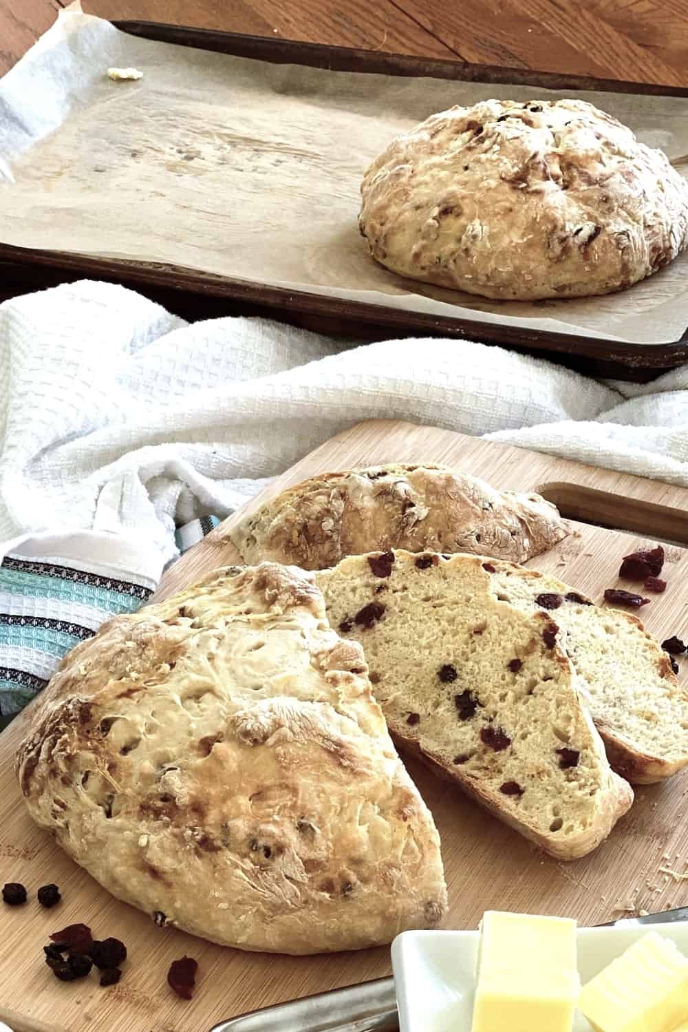 Rustic Irish Soda Bread with Cranberries and Currants