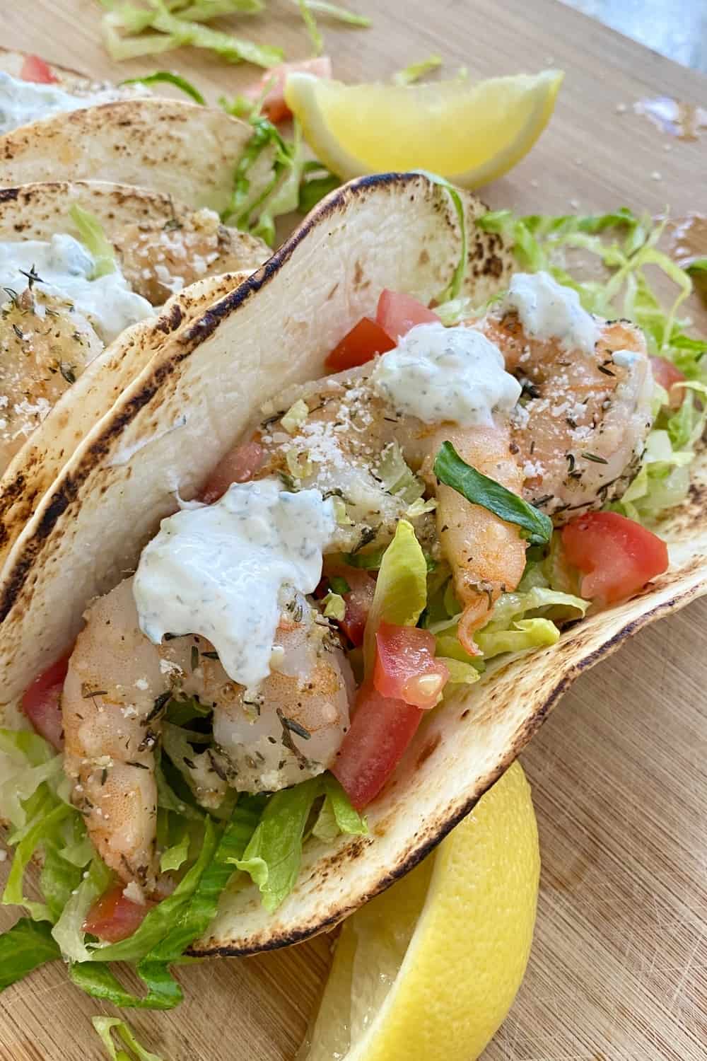 Mediterranean Shrimp Tacos with Tzatziki Sauce