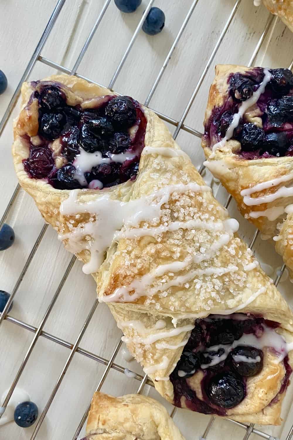 Flaky Blueberry and Cheese Puff Pastry Danish