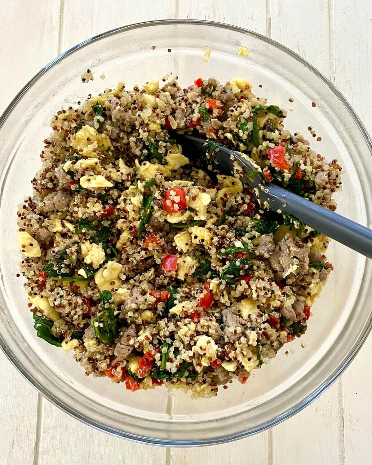 Egg and quinoa bowl.