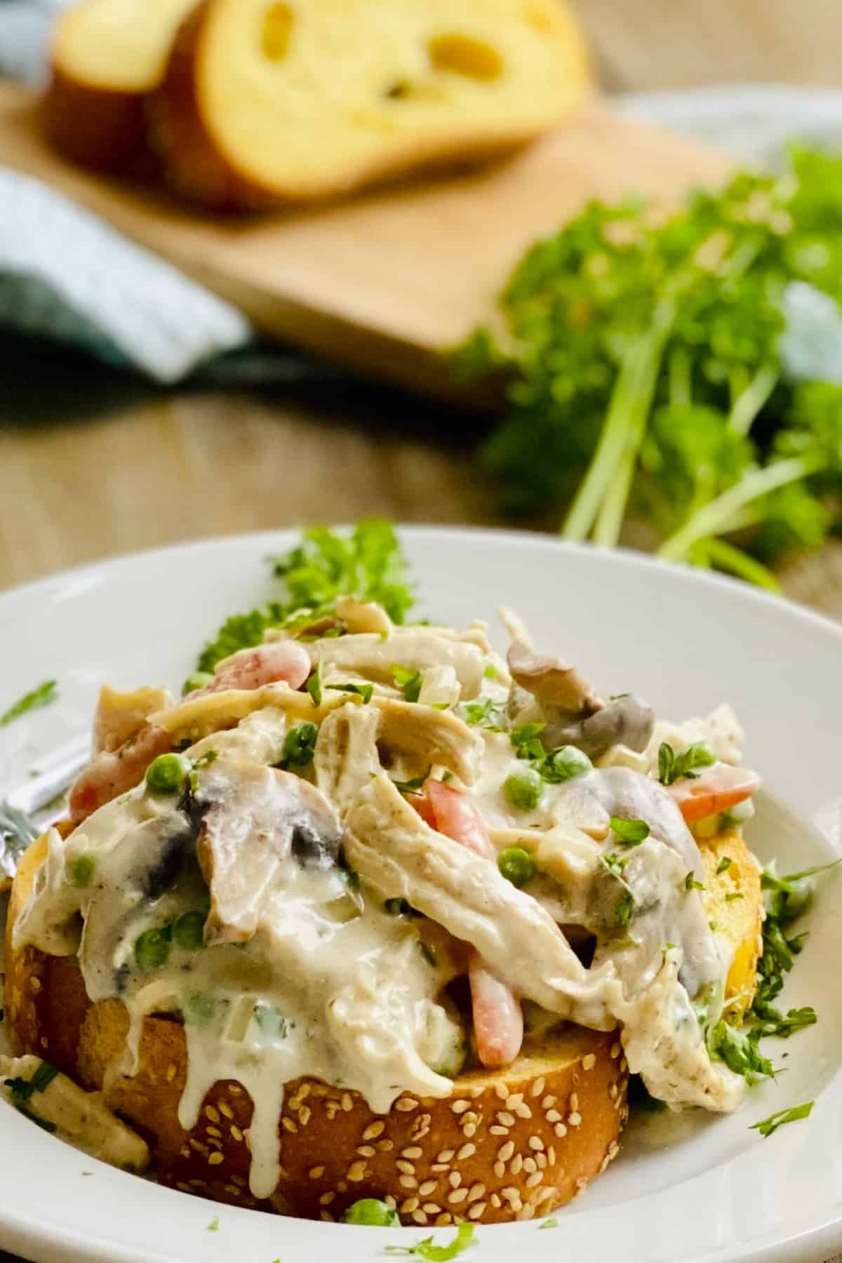 leftover Thanksgiving comfort food on toast.