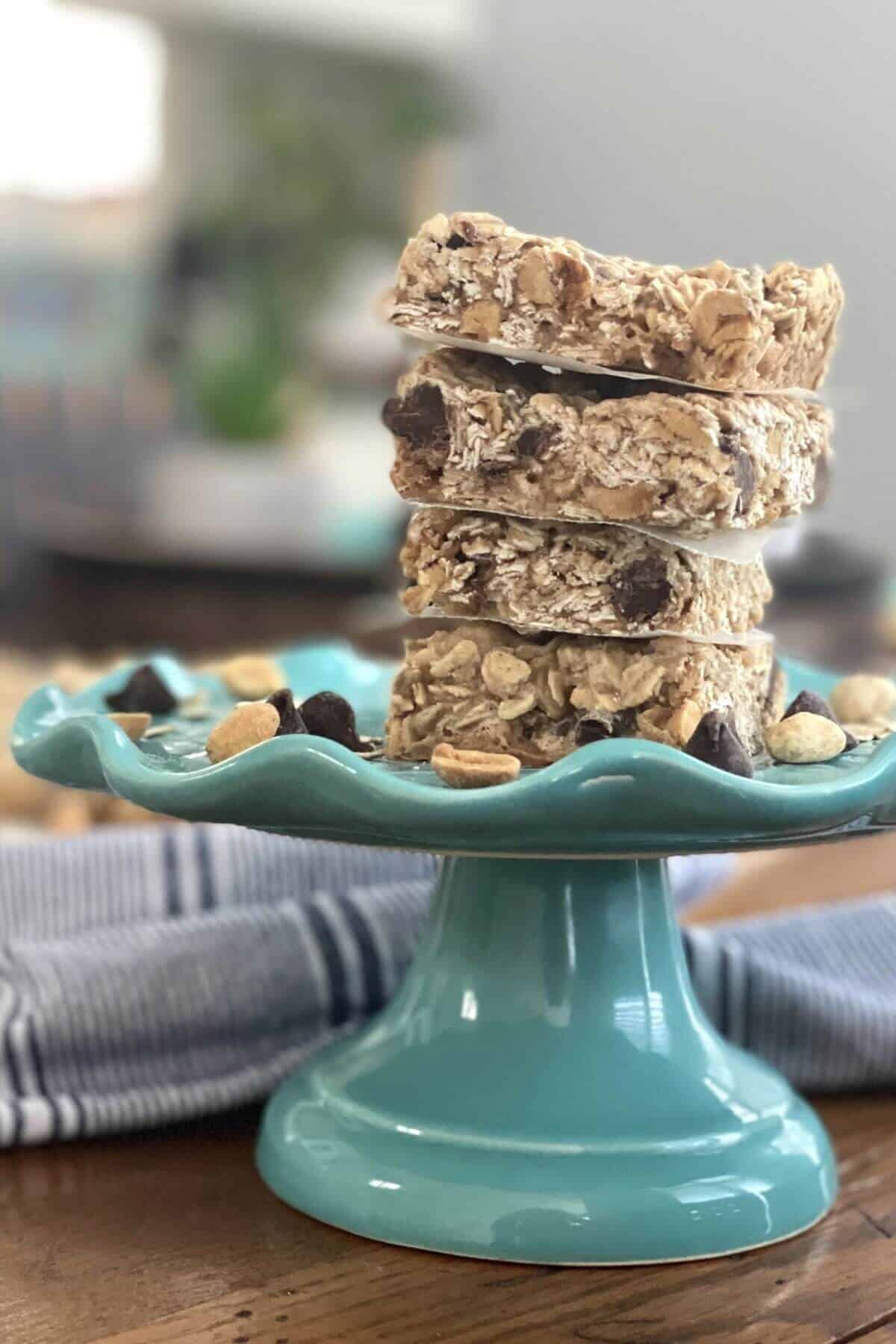 a stack of oat bars.