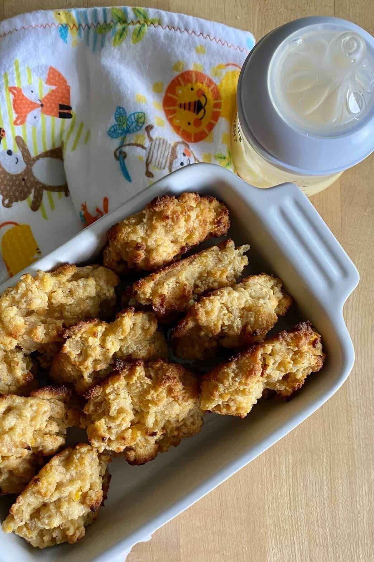 baby bottle and lactation cookies.