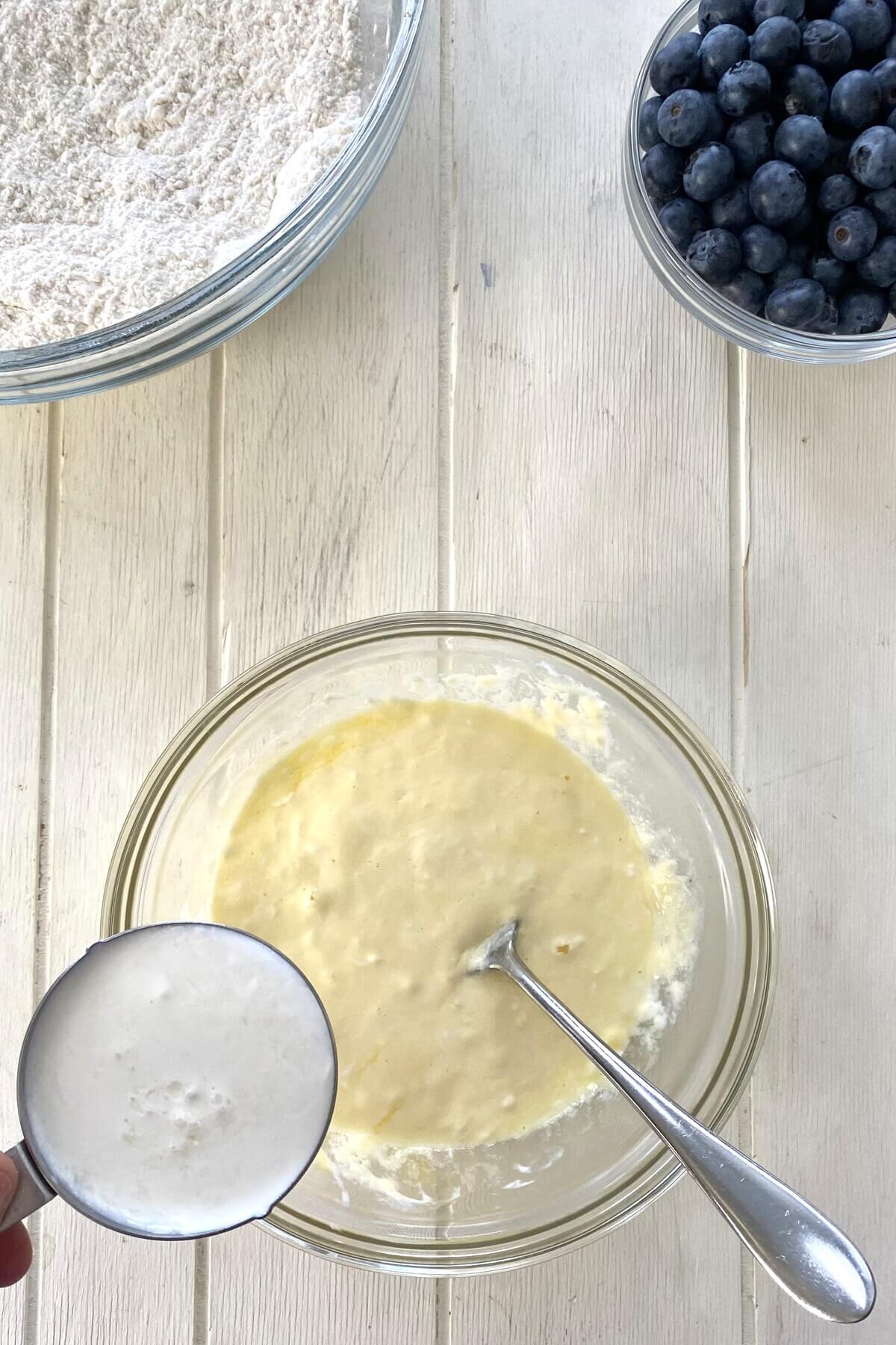 The batter for muffin cake.