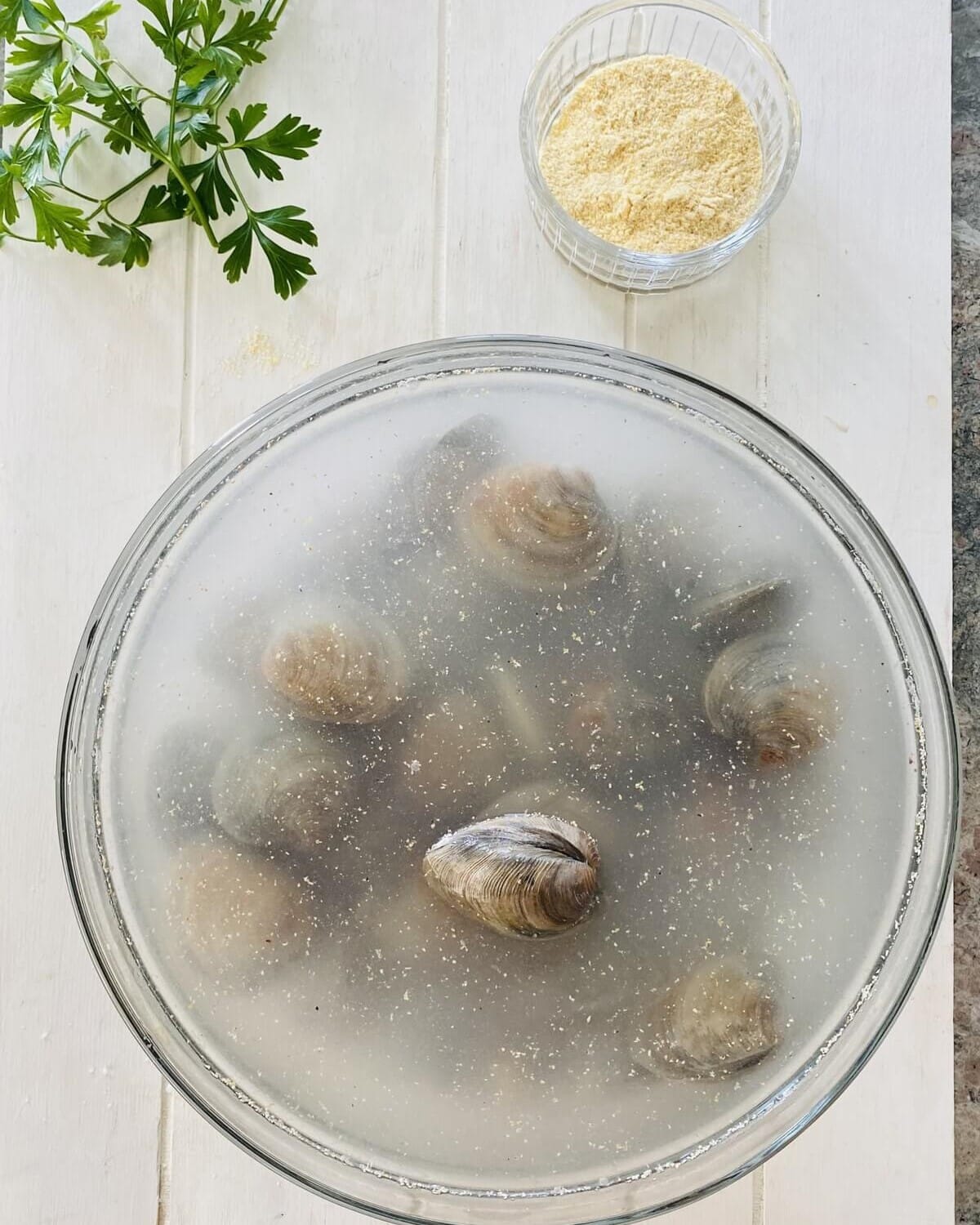 shellfish in cornmeal and cold water.