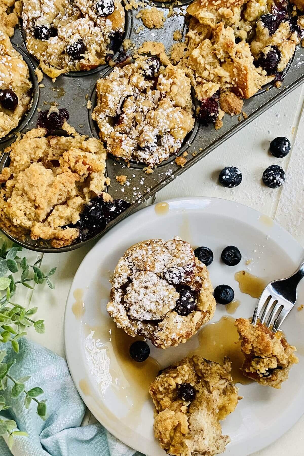 maple syrup and French toast muffins.
