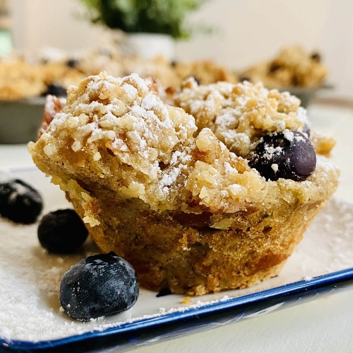 Cinnamon French Toast Muffins with Blueberries