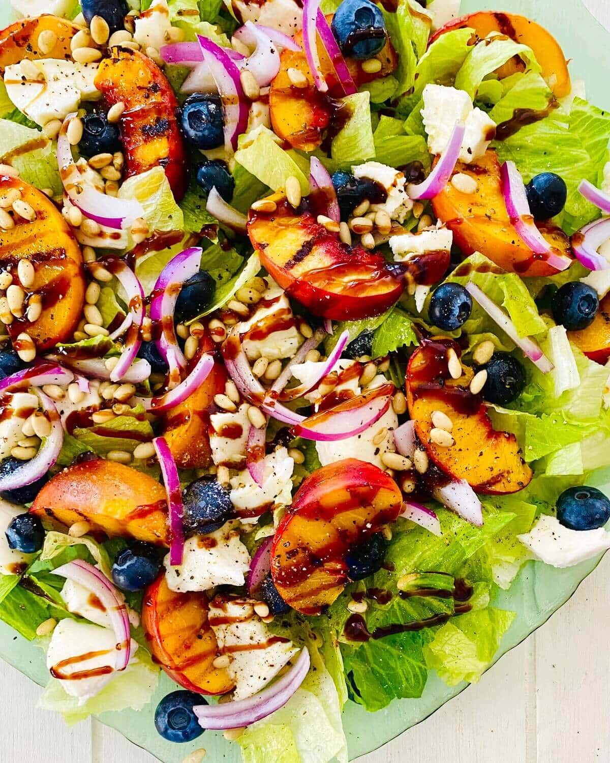 Grilled Peach Salad with Fresh Mozzarella