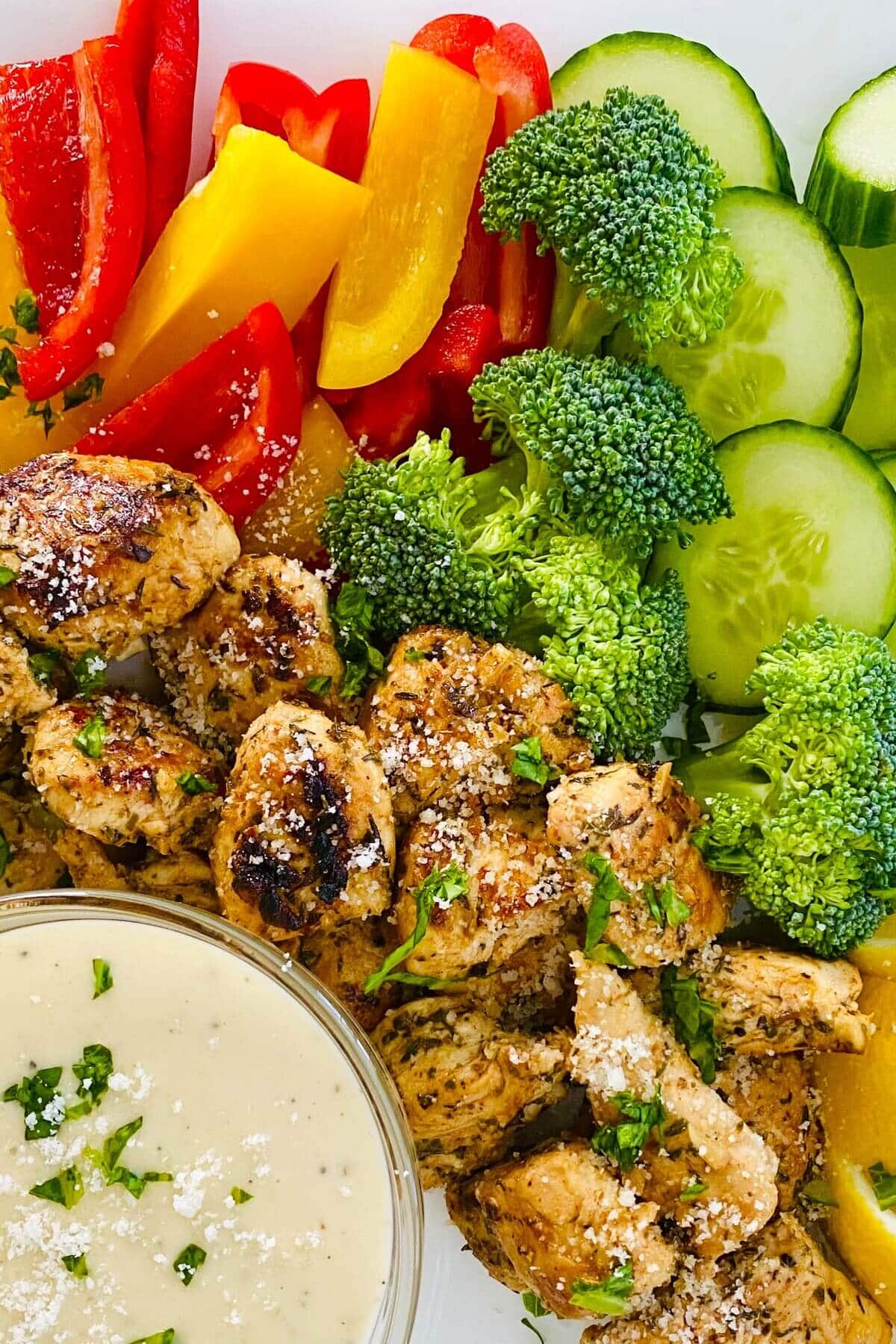 Italian Herb Chicken with Caesar Dressing Dip