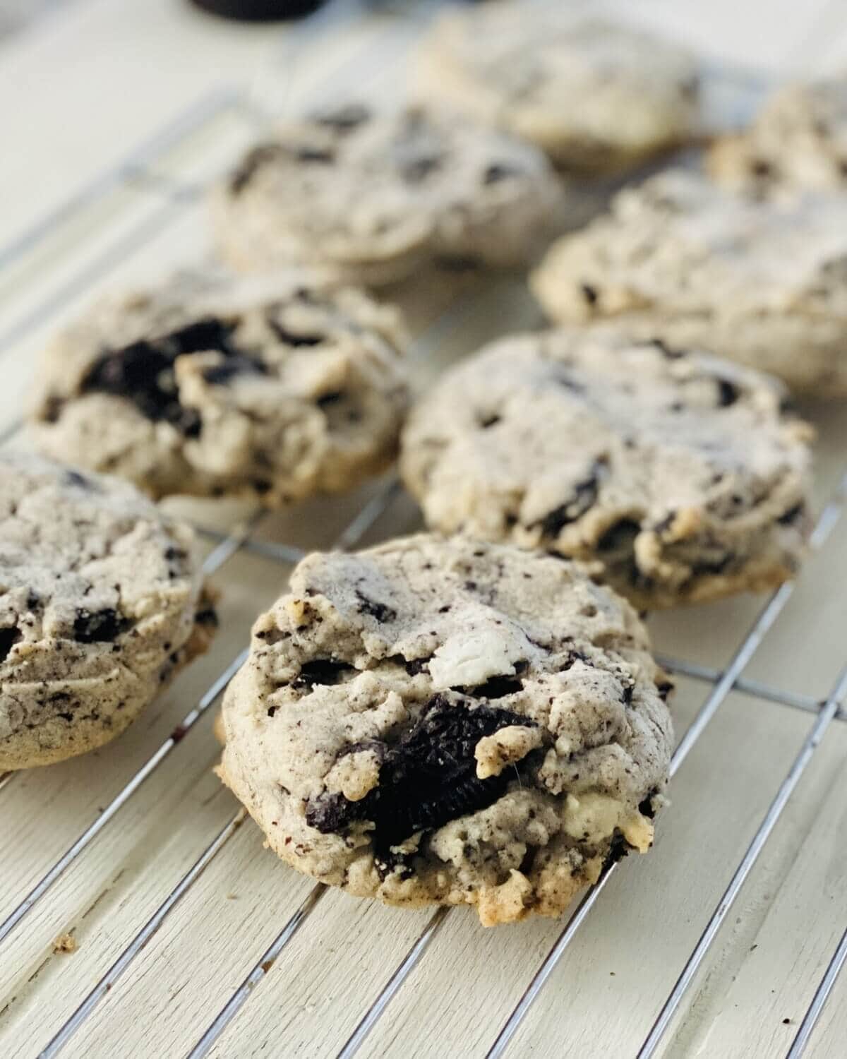 cooling cookies on a rack.