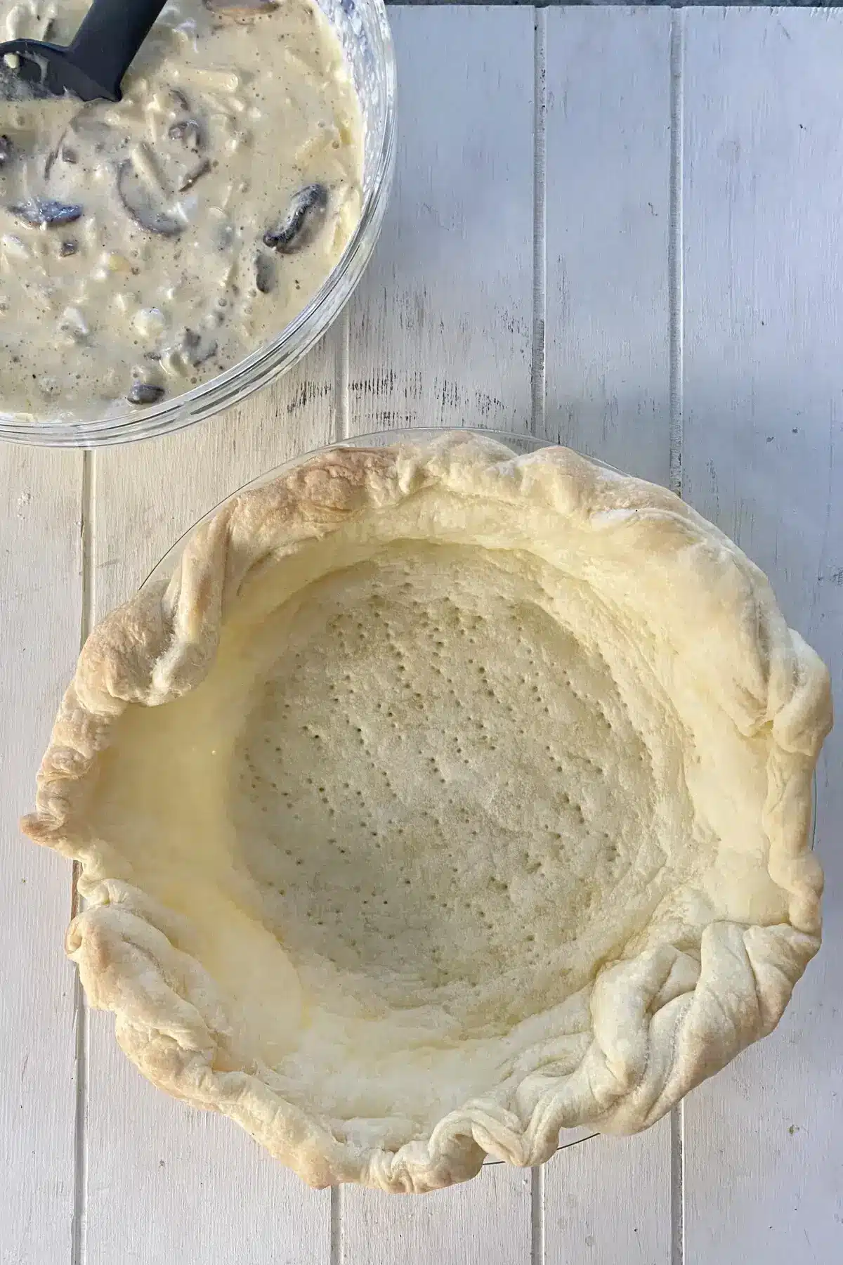 a parbaked puff pastry pie crust.