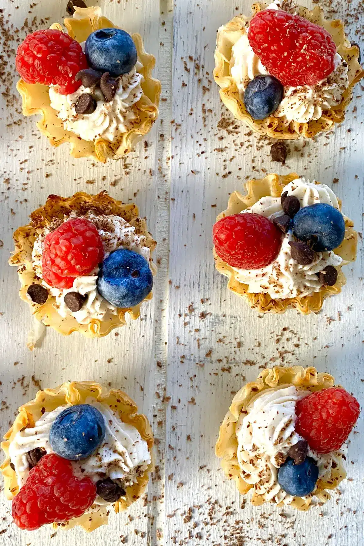 6 no bake cheesecakes.